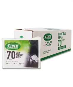 SABER 70 - Multi Purpose Wipes Quarter Fold SABER untuk Membersihkan oli, gemuk, minyak, dan berbagai kotoran