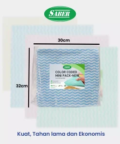 SABER Color Coded Wipes - Mini Pack NEW SABER untuk Membersihkan oli, gemuk, dan berbagai kotoran