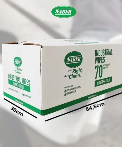 SABER 70 - Multi Purpose Wipes Quarter Fold SABER untuk Membersihkan oli, gemuk, minyak, dan berbagai kotoran
